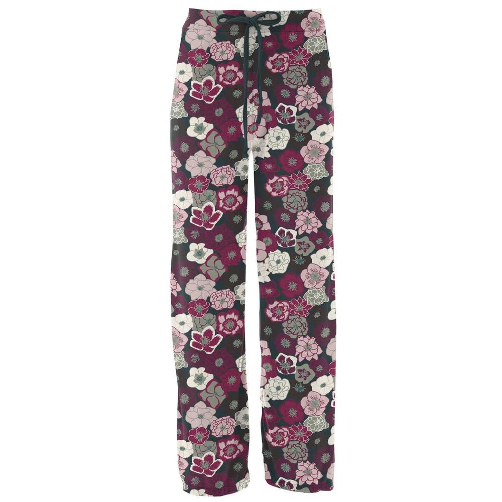 NEW KICKEE women's print lounge pants in hellebores